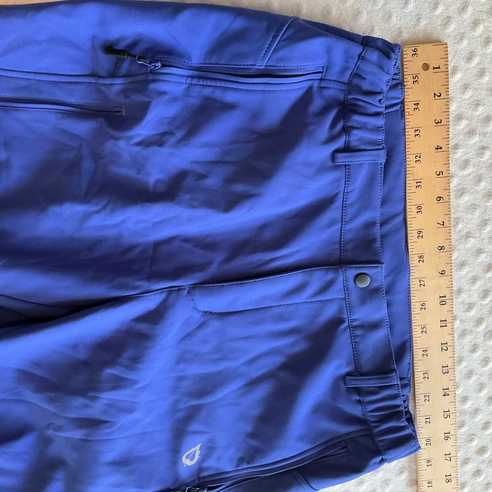 Baleaf Hiking Pants Women Large Blue Fleece Lined Softshell Water‎ Resistant